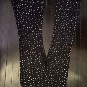 Black Sheer Star Print Mesh Pants | Y2K Fairy Grunge Wide Leg